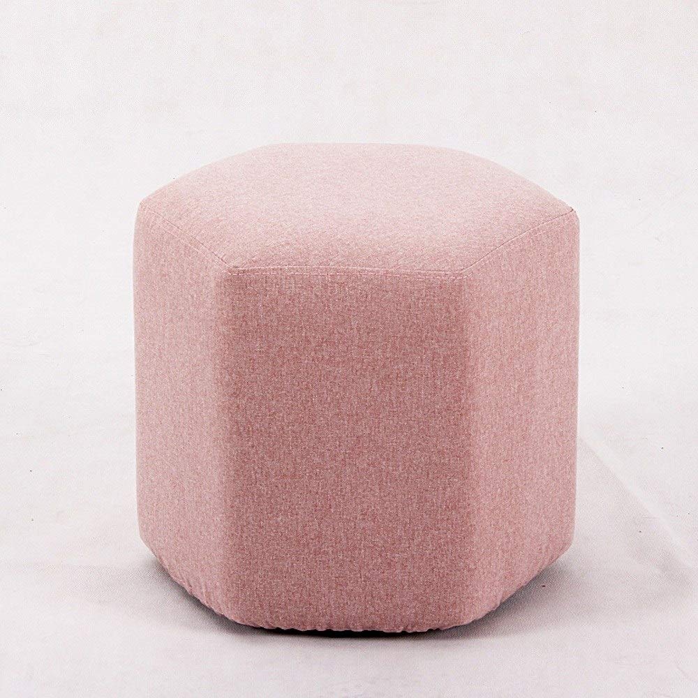 Siège de maquillage rose hexagonal en lin pour coin coiffeuse de chambre