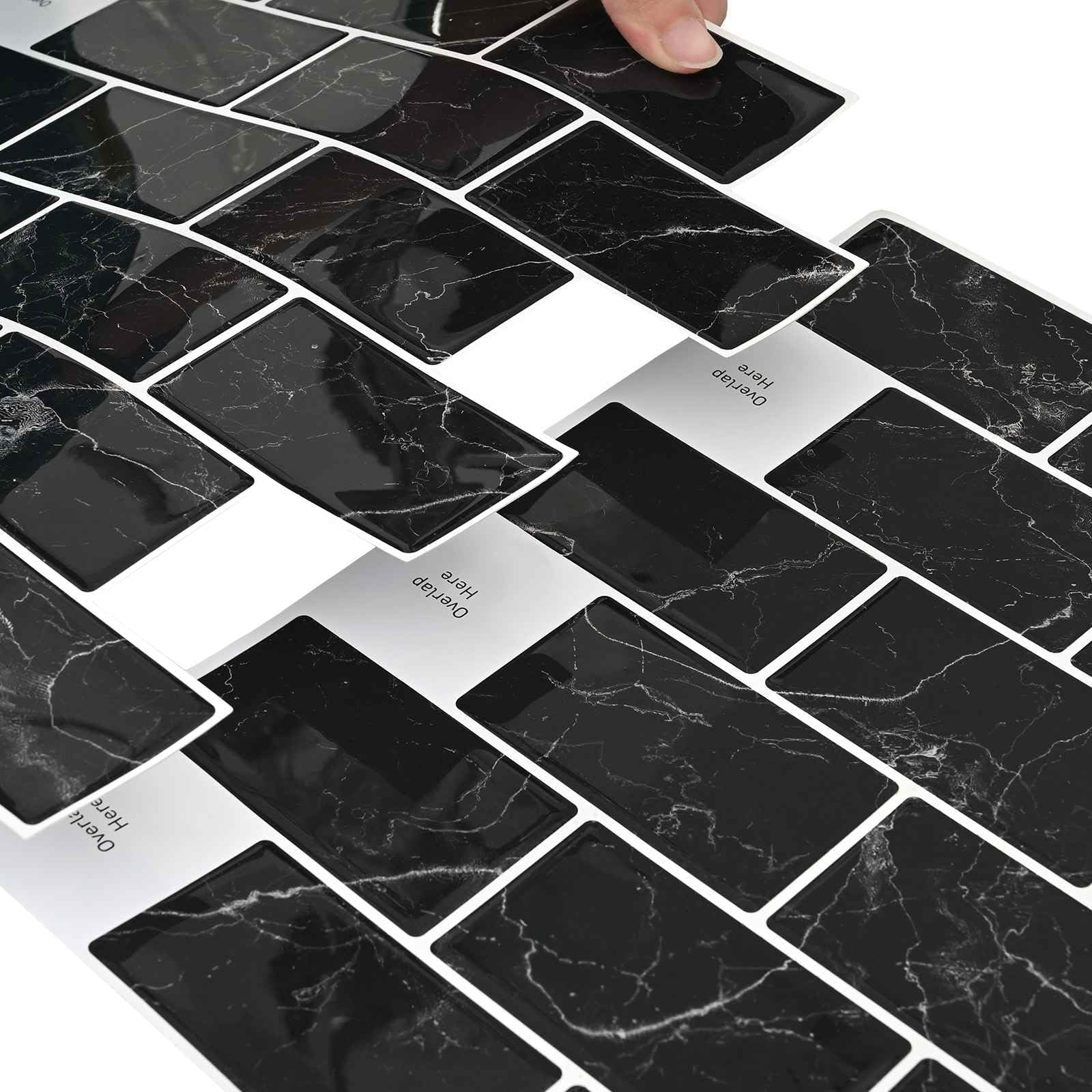 vidaXL Azulejo de metro 50 uds. Mármol Negro 30 x 30 cm