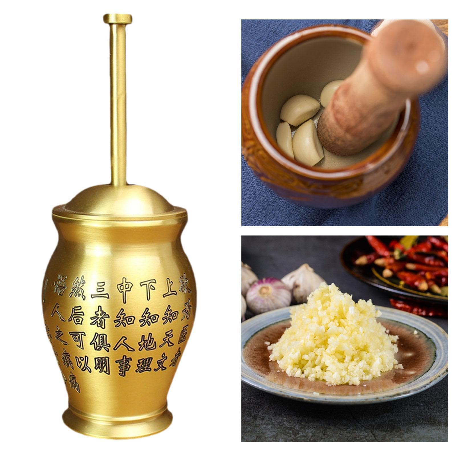 Mortier et pilon portables et pratiques en cuivre, outil de cuisine pour épices, beau, pratique et facile à nettoyer. Ensemble mortier et pilon pour
