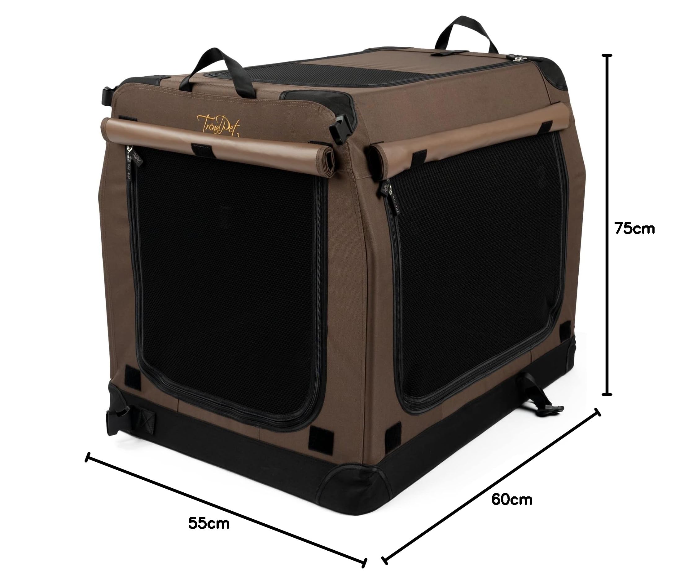 Hundebox TrendPet TPX75-Pro - Leichte, Faltbare Transportbox fürs Auto mit Aluminium Rahmen