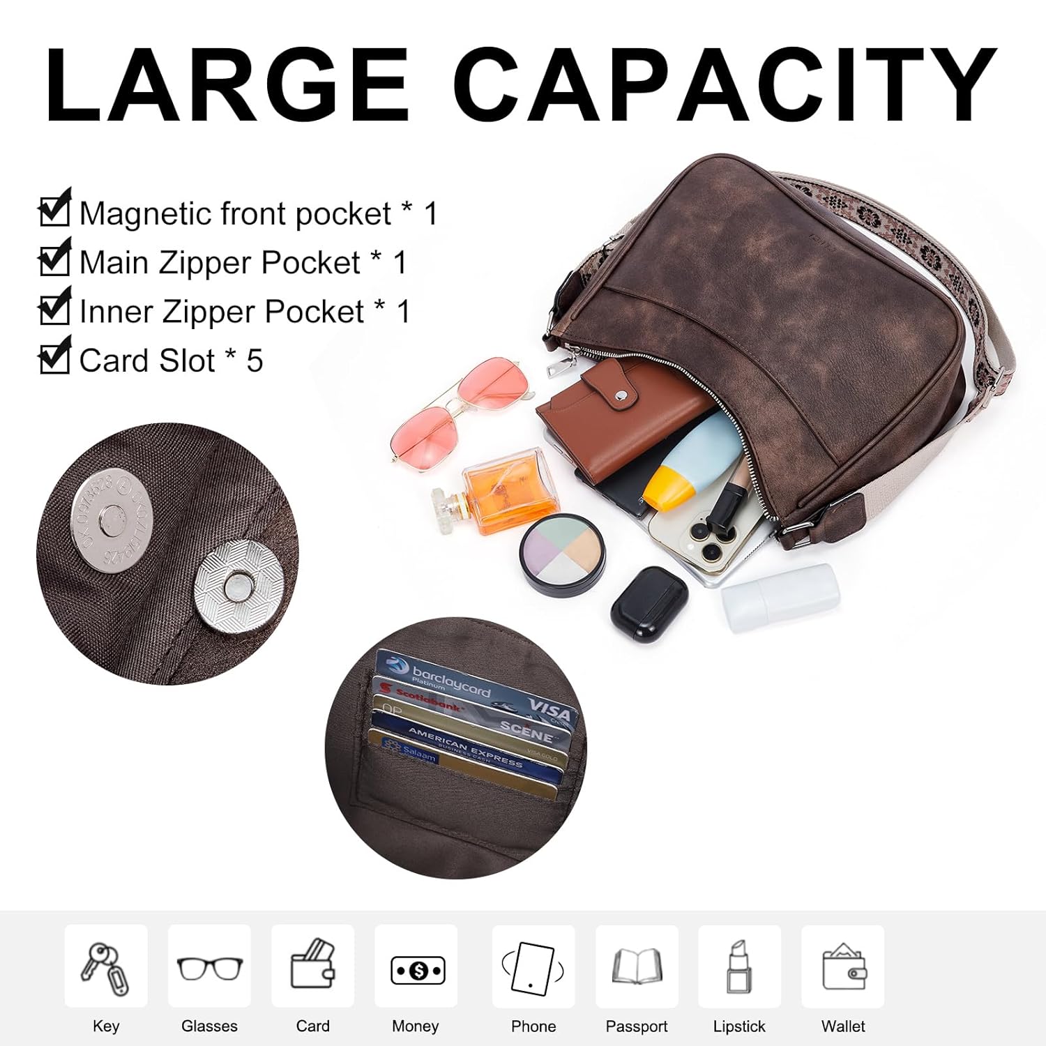 CLUCI Bolsas transversais para mulheres, bolsas de ombro de couro vegano, bolsas femininas com alça larga ajustável em promoção! Veja a oferta e mais achadinhos de Bolsas 3 Hoje é o melhor dia para comprar CLUCI Bolsas transversais para mulheres, bolsas de ombro de couro vegano, bolsas femininas com alça larga ajustável com aquele preço maroto! Promoção! Aproveite a oferta! 3