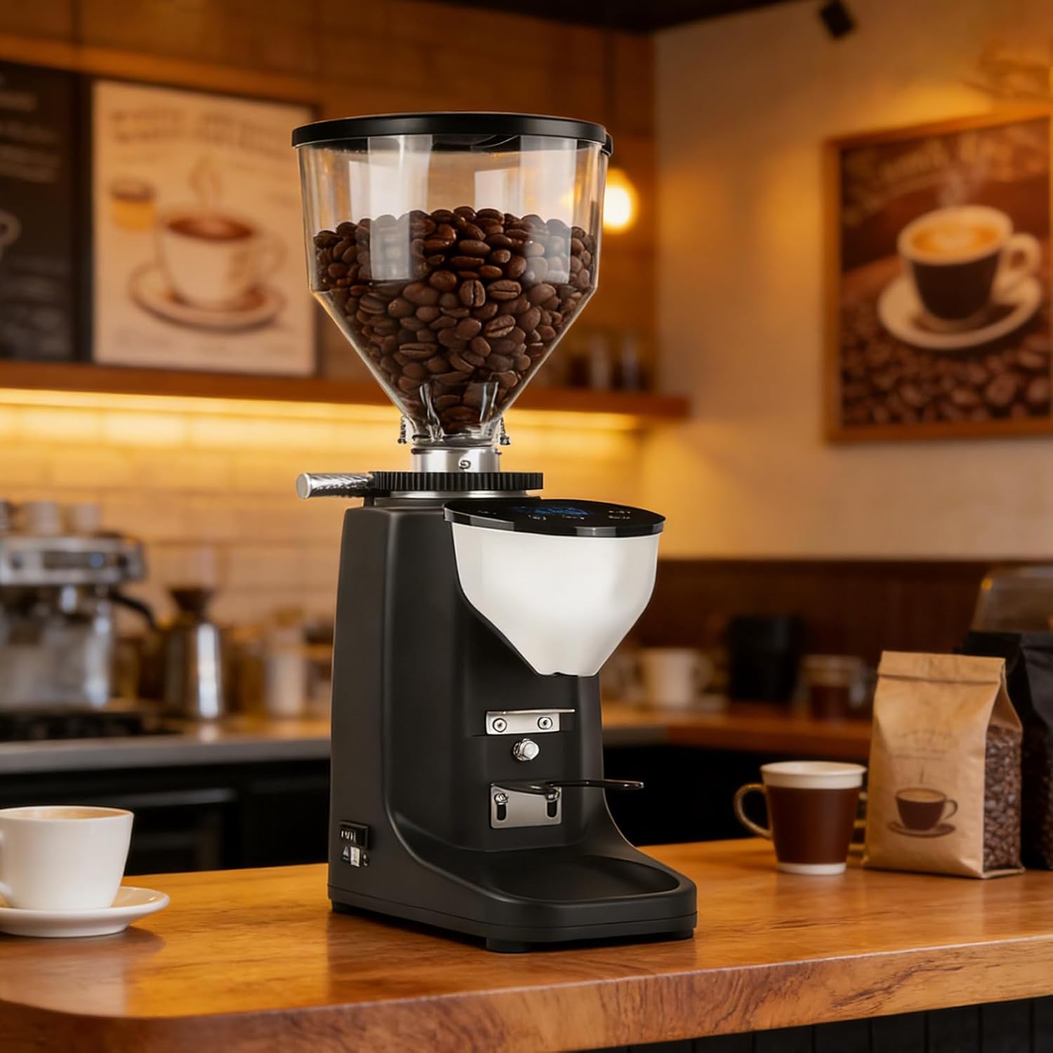 Burr Coffee Grinder with Large Capacity Bean Hopper - 19-Setting Electric Coffee Grinder Includes Portion Control, for Making Ground Coffee Black