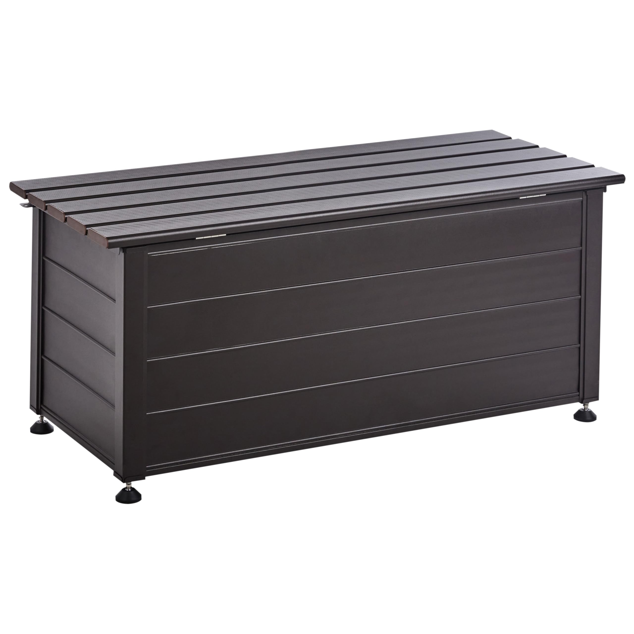 Skrzynia ogrodowa aluminium 190 l meble ogrodowe przechowywanie ciemnobrązowa Campalto