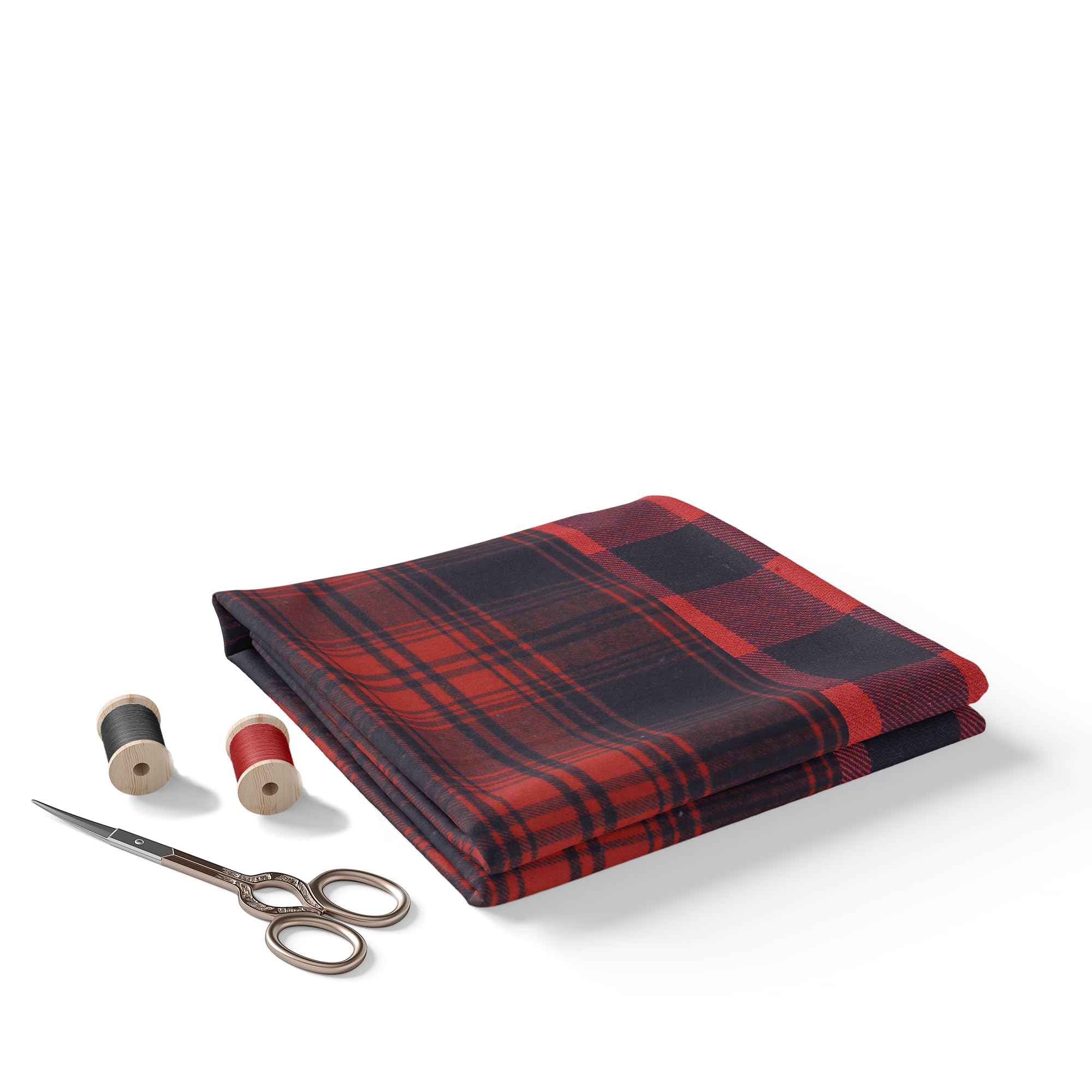 b bigreams - your comfort is our mission BIGREAMS Unstitched Red Checkered 100% Cotton Flannel Shirt Fabric For Mens/Womens - 58" Wide-picture-26