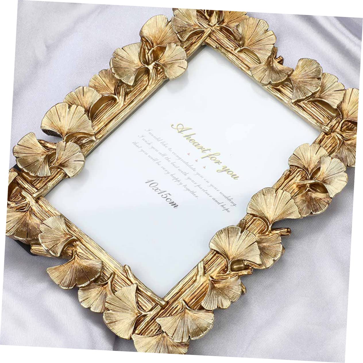 Alipis Cornice Foto Decorativa in Resina Foglia di Ginkgo Biloba Oro