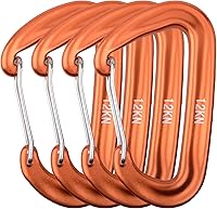 Azarxis 12kN Heavy Duty Aluminum Carabiner Clips 4-Pack - Lightweight Wiregate D-Rings for Hammock, Camping, Hiking, Dog Leash