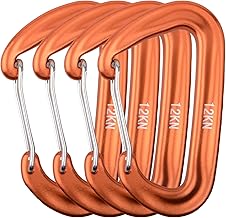 Azarxis Mousquetons 12kN Mousquetons avec Ressort 4 Pièces Petit Mousqueton en Forme D Léger pour Porte Clé Camping Randonnée Sac à Dos