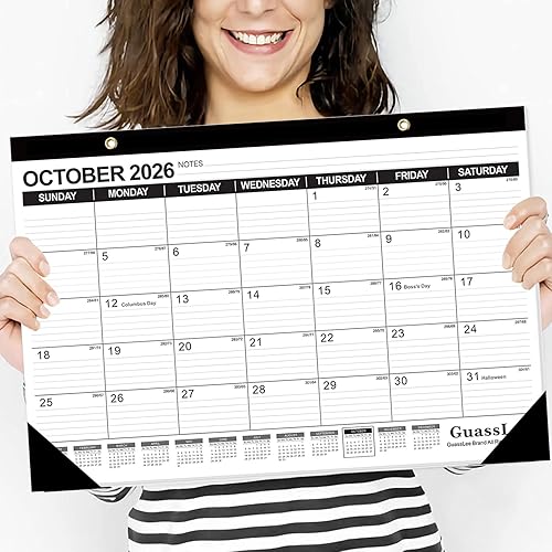 Miniatura 7 de GuassLee Calendario de escritorio 2026-2027  Calendario de escritorio de 17 x 11.5 pulgadas, 18 meses, desde enero de 2026 hasta junio de 2027 con