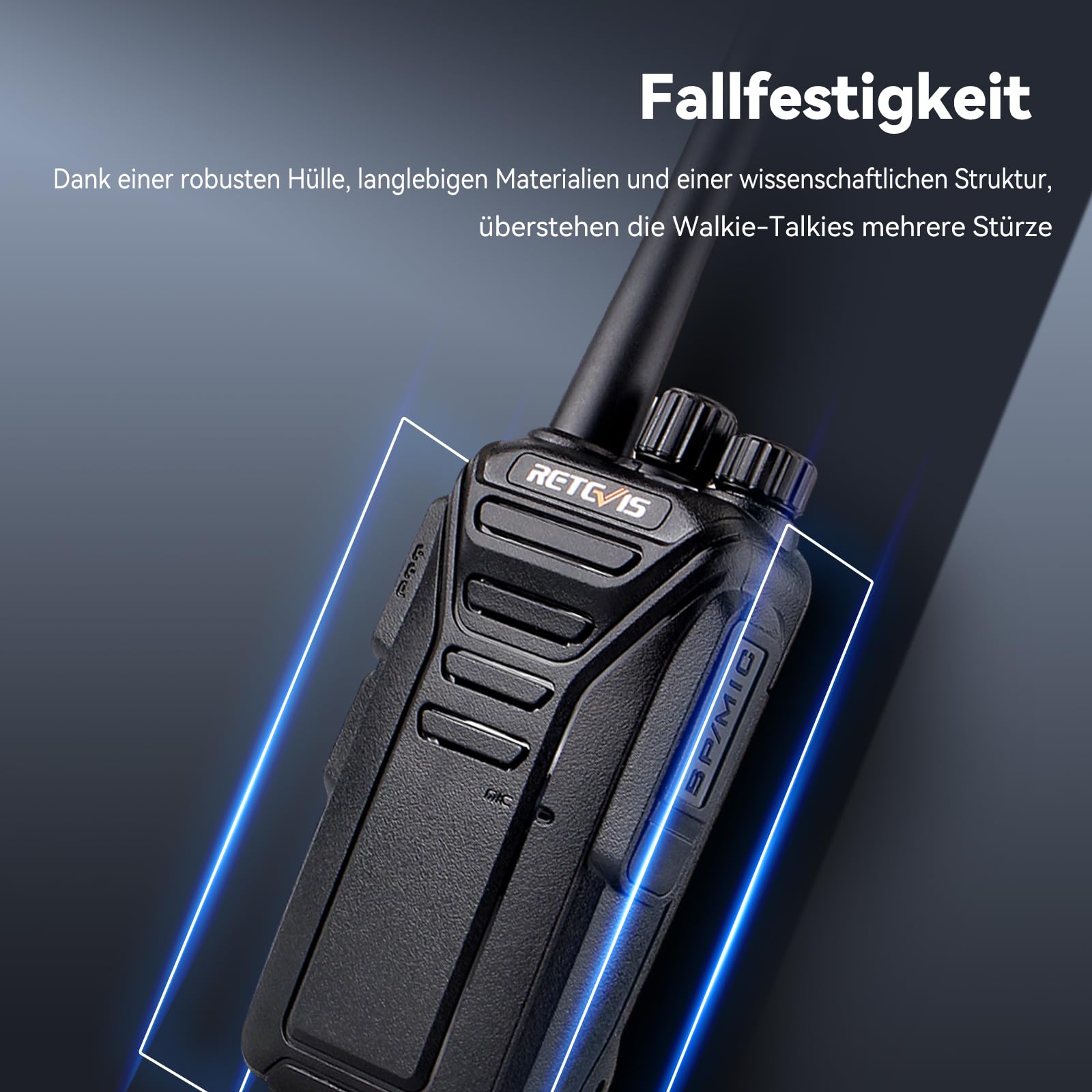 Retevis RT27 Funkgerät Professionell, Funkgeräte 6er Set für Baustelle | Walkie Talkie PMR446, Funkgeräte mit 6 Fach Ladegerät,16 Kanäle VOX, Funkgerät für Sicherheitsdienst, Logistics (Schwarz)