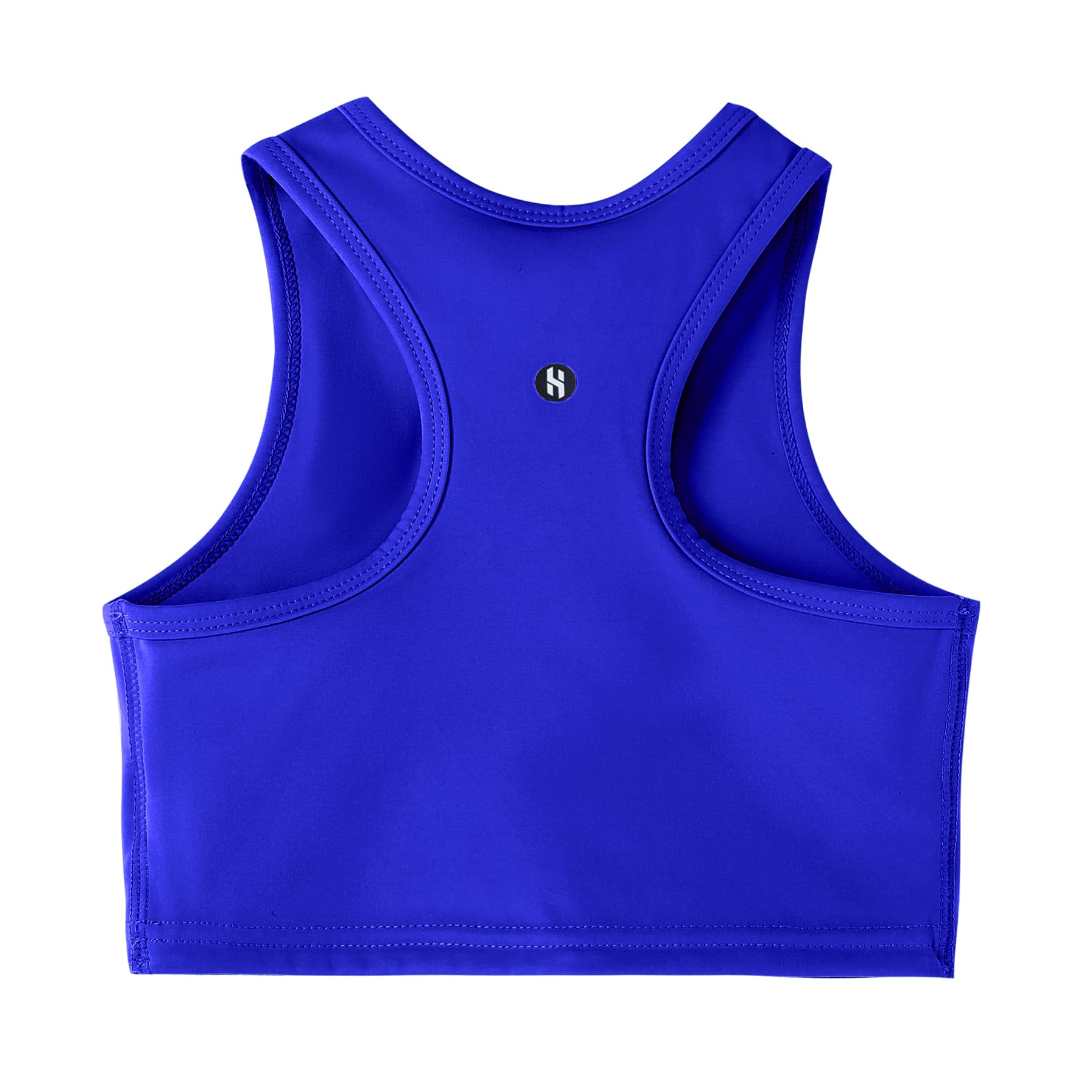 Girls Sports Bra Racerback Crop Tank Top for Kids High Neck Sleeveless Athletic Dance Top Teen 3-12Y