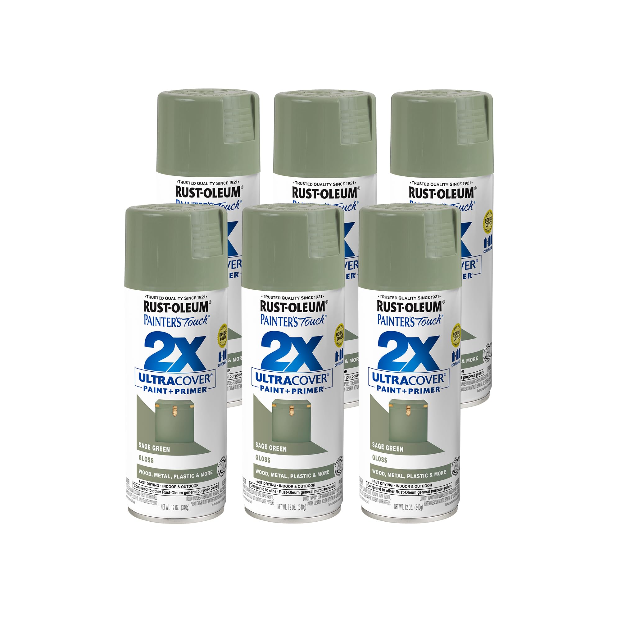 Rust-Oleum Painter's Touch 2X Ultra Cover Spray Paint, Gloss Sage Green