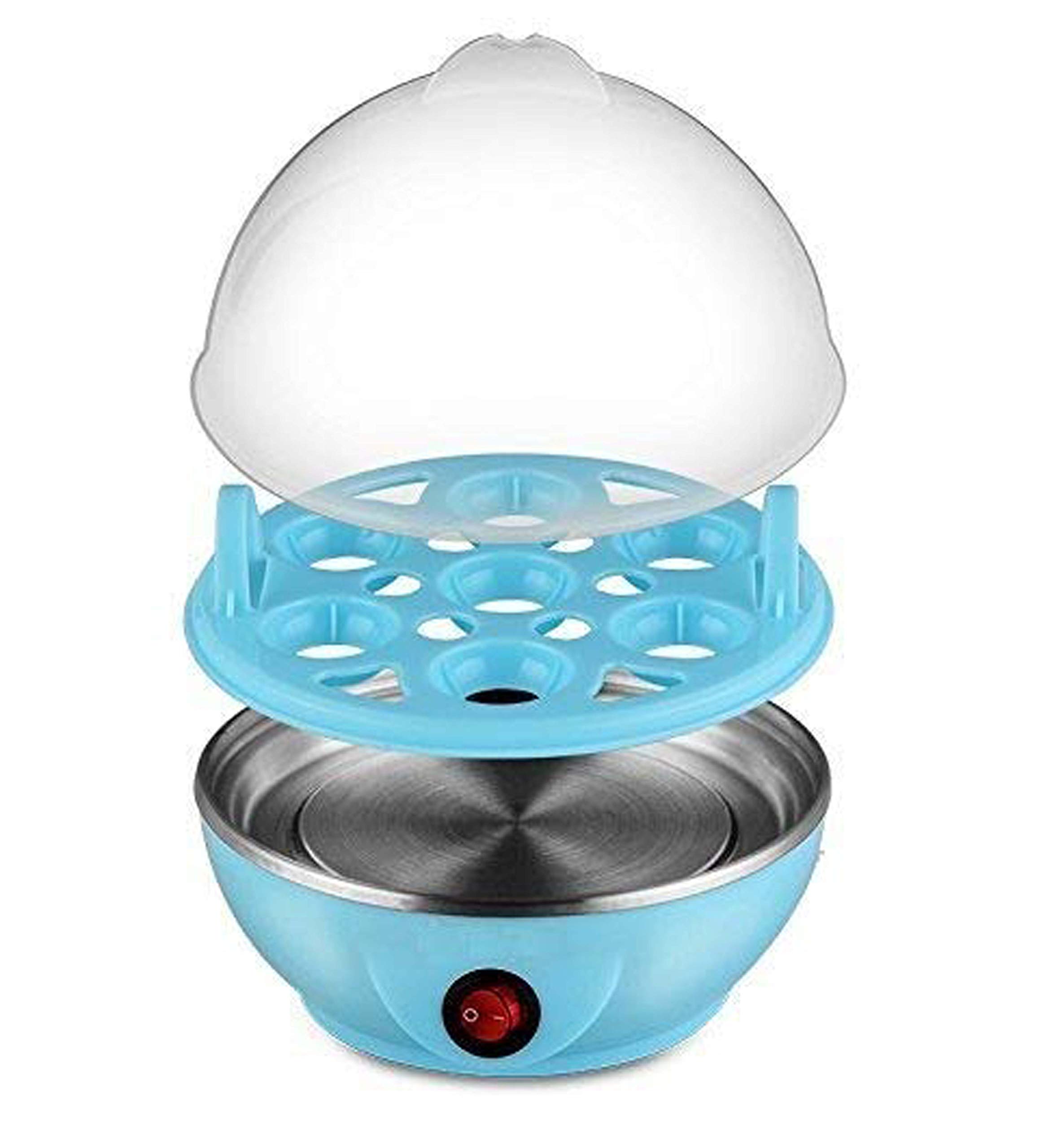 TrendzsMart Egg Boiler Smart Machine Automatic Shut Off for 7 Eggs Cooker Steamer with Detachable Tray Electric Portable Compact Stainless Steel Heat Plate with Measurement Cup (Multicolour)