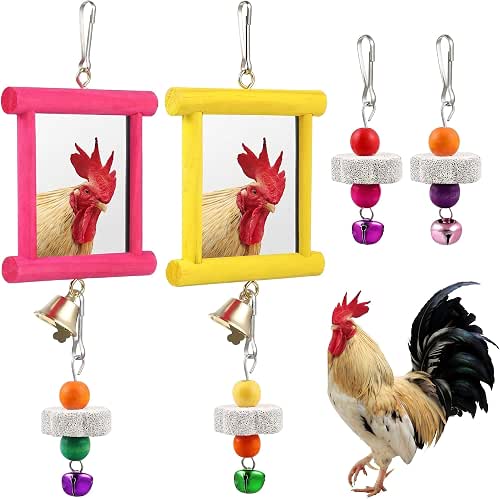 Sumind 2 Pieces Chicken Mirror Toys Hanging Swing Mirror with