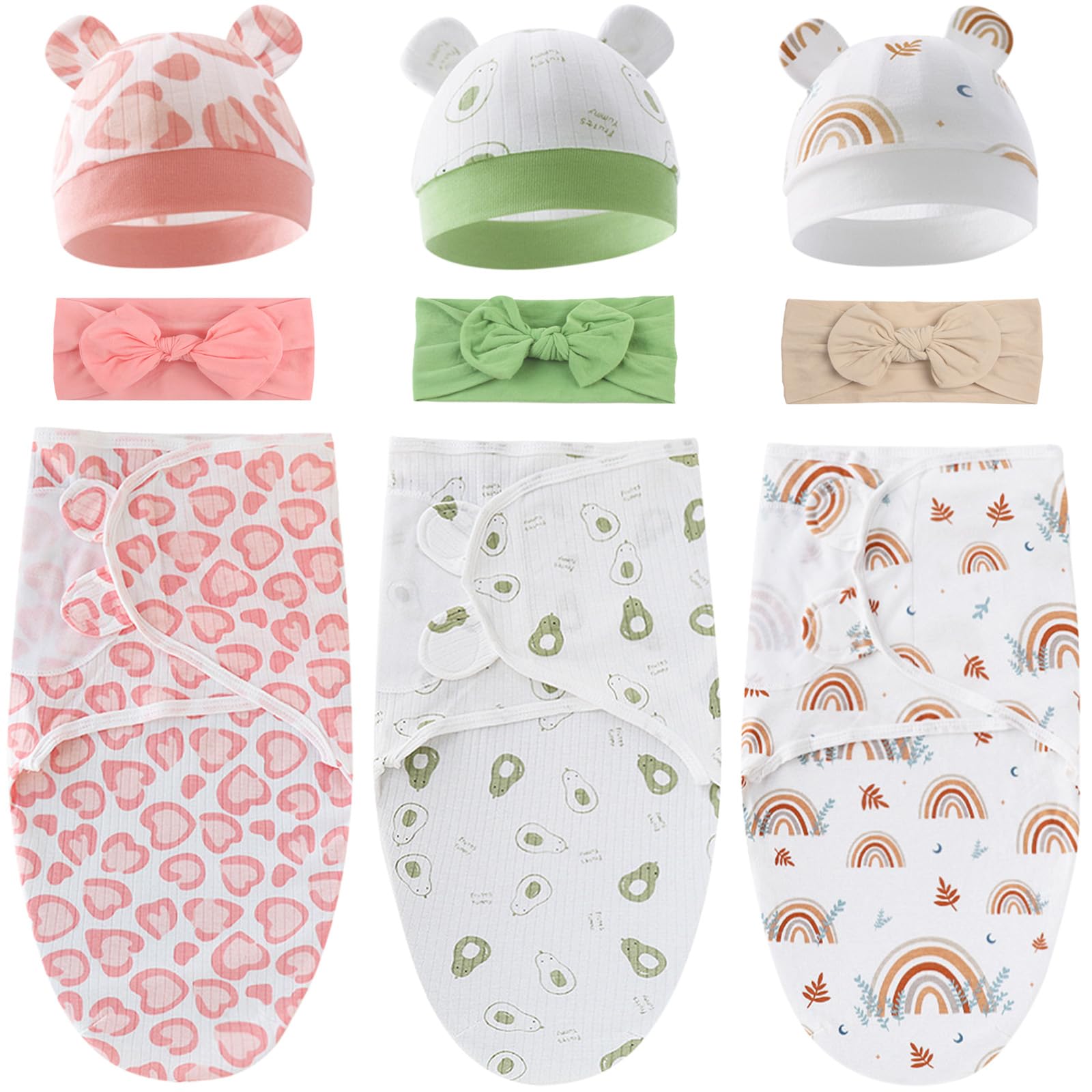 ATONGQI 3-Pack Organic Baby Swaddle Sleep Sacks - Newborn Swaddle Blanket Wrap