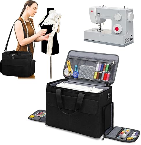 Skureay Estuche de transporte universal para máquina de coser con bolsillos de almacenamiento y almohadilla gruesa extraíble