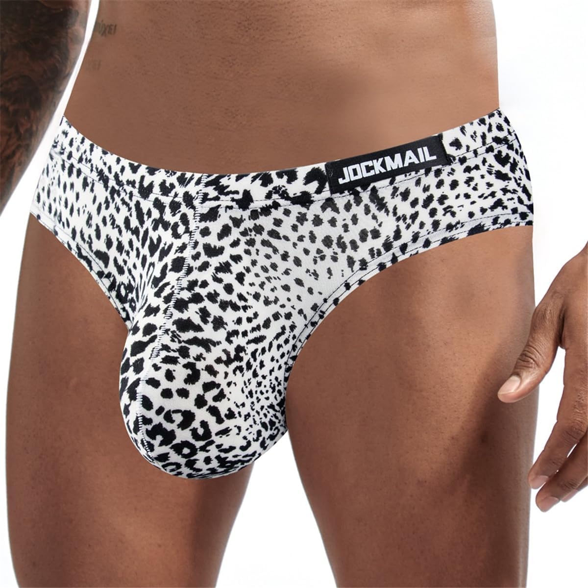 JOCKMAIL 2PCS/Pack Men's Leopard Print Underwear Briefs Sexy Comfort Soft Stretch Classic Fit Serpentine Briefs - Image 2