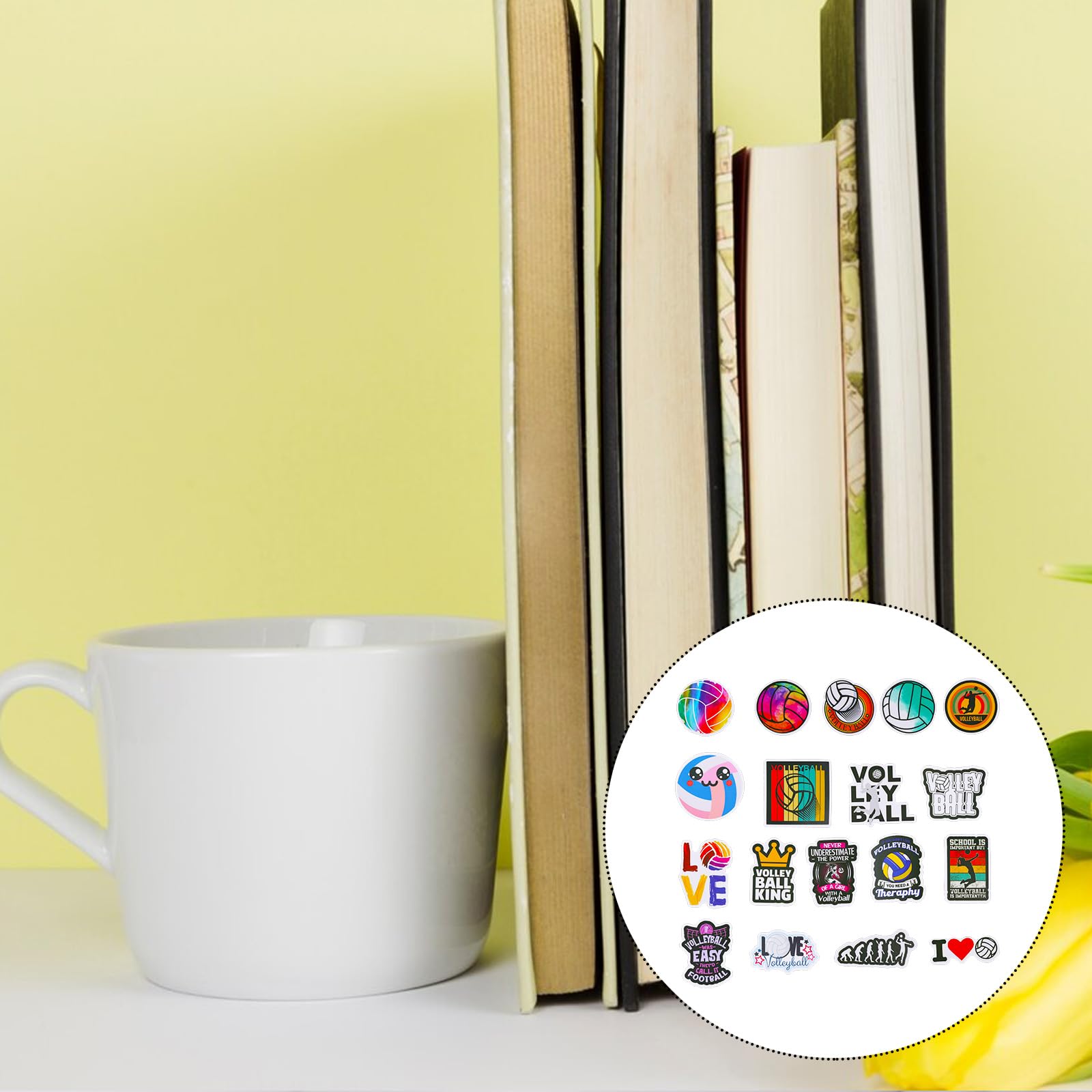 50 pezzi pallavolo idee regalo adesivi,Simpatici adesivi sportivi da pallavolo impermeabili regali sport impermeabile per laptop in vinile per adolescenti ragazze adulti skateboard bagagli moto