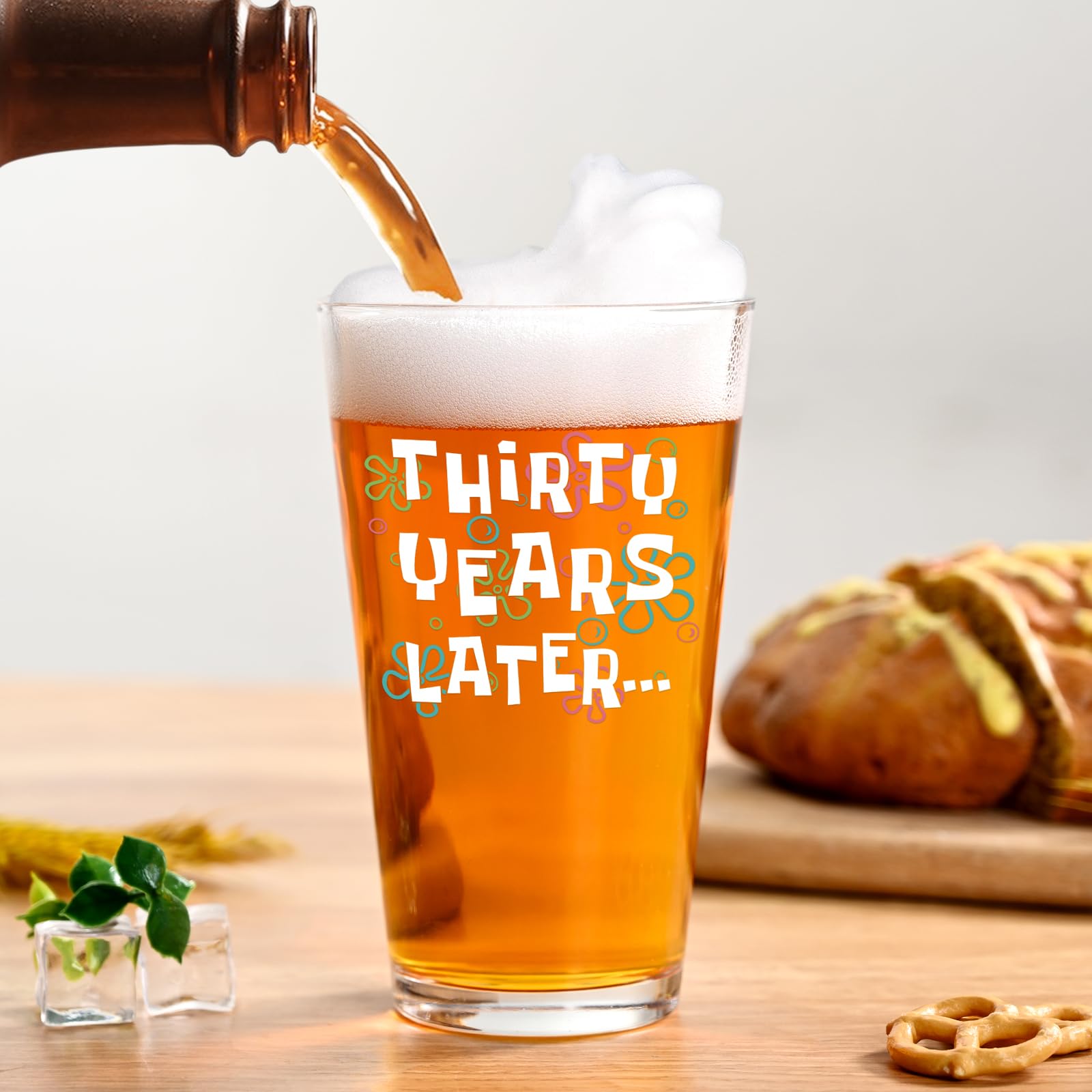 30th Birthday Beer Glass - Gift for Men & Women -3 30th Birthday Beer Glass - Gift for Men & Women -3