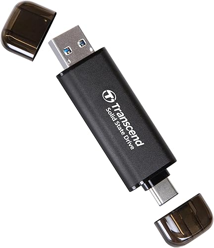Transcend TS512GESD310C SSD portátil de 512 GB, ESD310C, USB 10Gbps con tipo C y tipo A