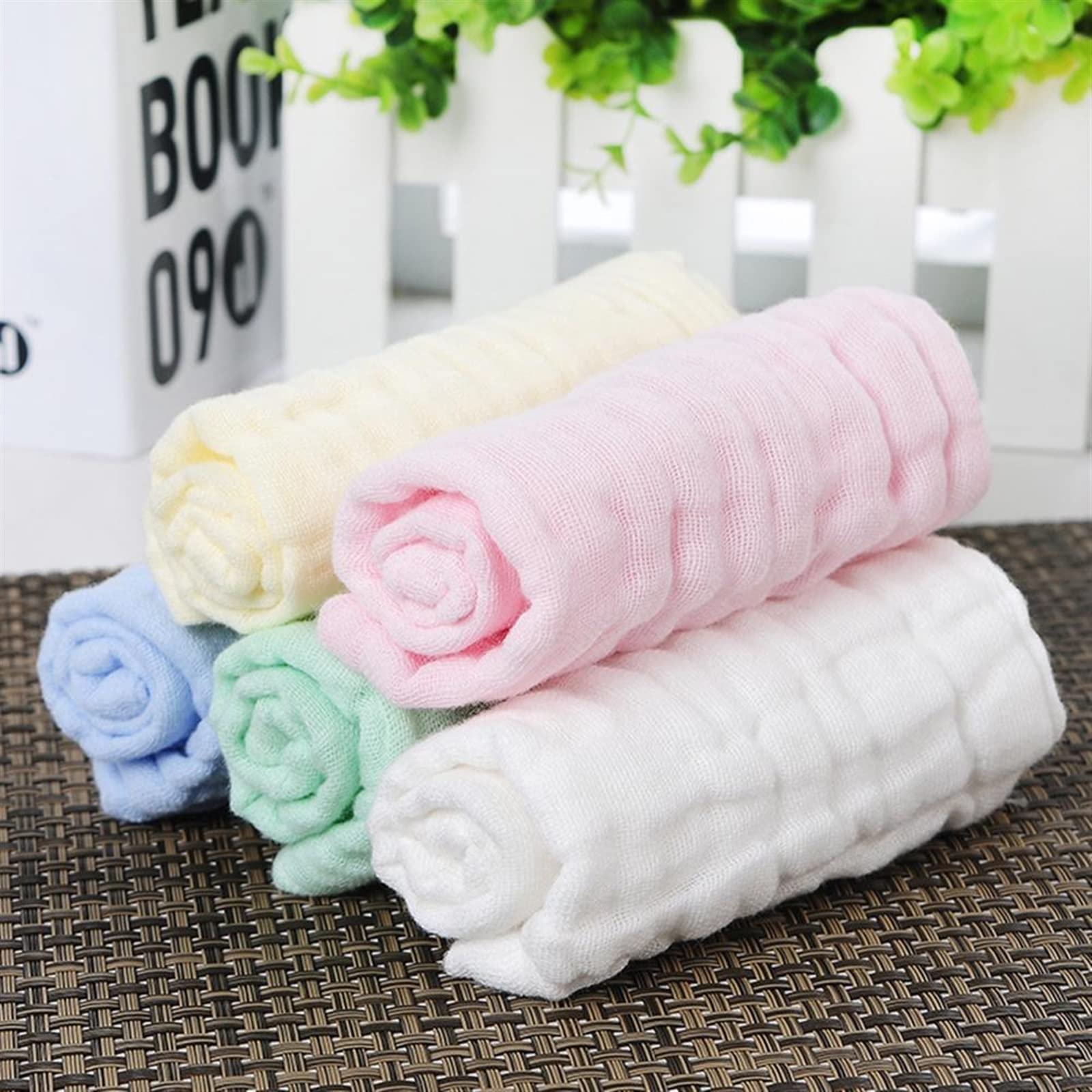 Toallitas de baño, Babero, pañuelo, paño para eructar (Verde) (Amarillo, Talla única)