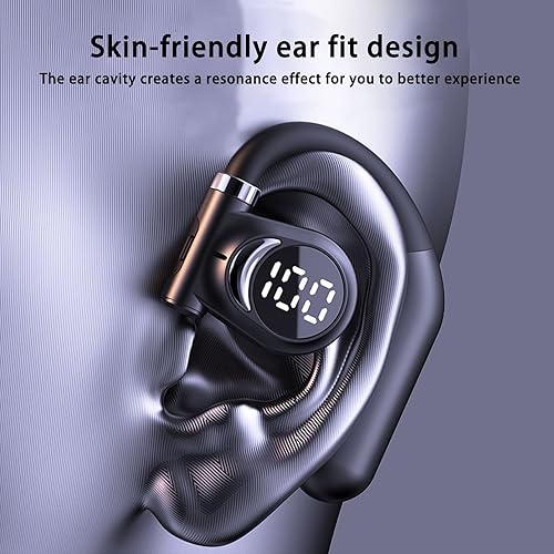 Miniatura 4 de Bluetooth 5.3 Open-Ear Air Conduction Headphones, HiFi Stereo Sound, 30 Hrs , Over-Ear Wireless Earbuds with LED Power Display for Sport Work