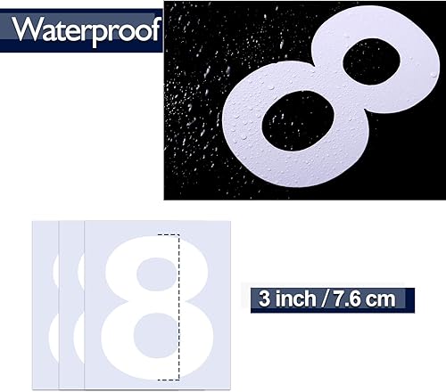 Miniatura 10 de 40 piezas de 4 juegos de calcomanías de vinilo para buzón de correo, impermeables, calcomanías reflectantes de vinilo antidecoloración, letreros de