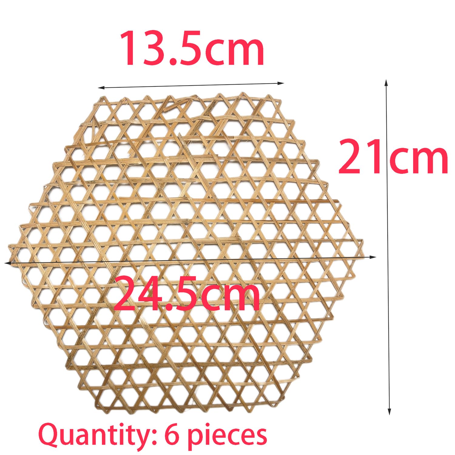 Vaporera Bambu Steamer Mat Tapete De Bambú - 6 Piezas, Hexagonal, Reutilizable Horno Cocinar Vapor, para Adecuado Freír Alimentos, Decorar Platos Creativos, Sopa, etc