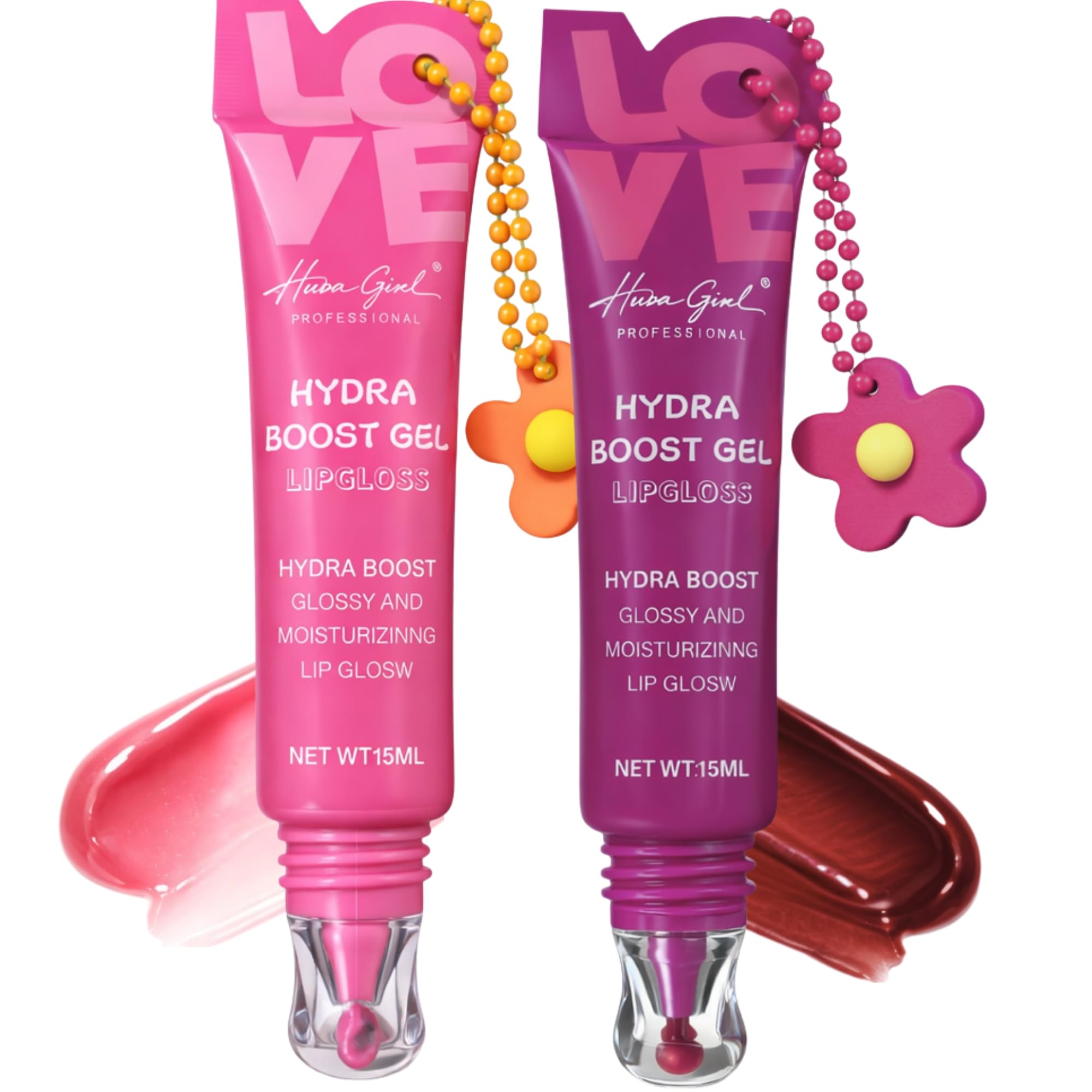 Huda Girl Lip Gloss Korean Duo Kit, Cute Lip Gloss For Girls Set Of 2, Tinted High Shine Hydrating Lipgloss Women Gift, K Beauty Inspired Makeup Present For Teens-picture-13