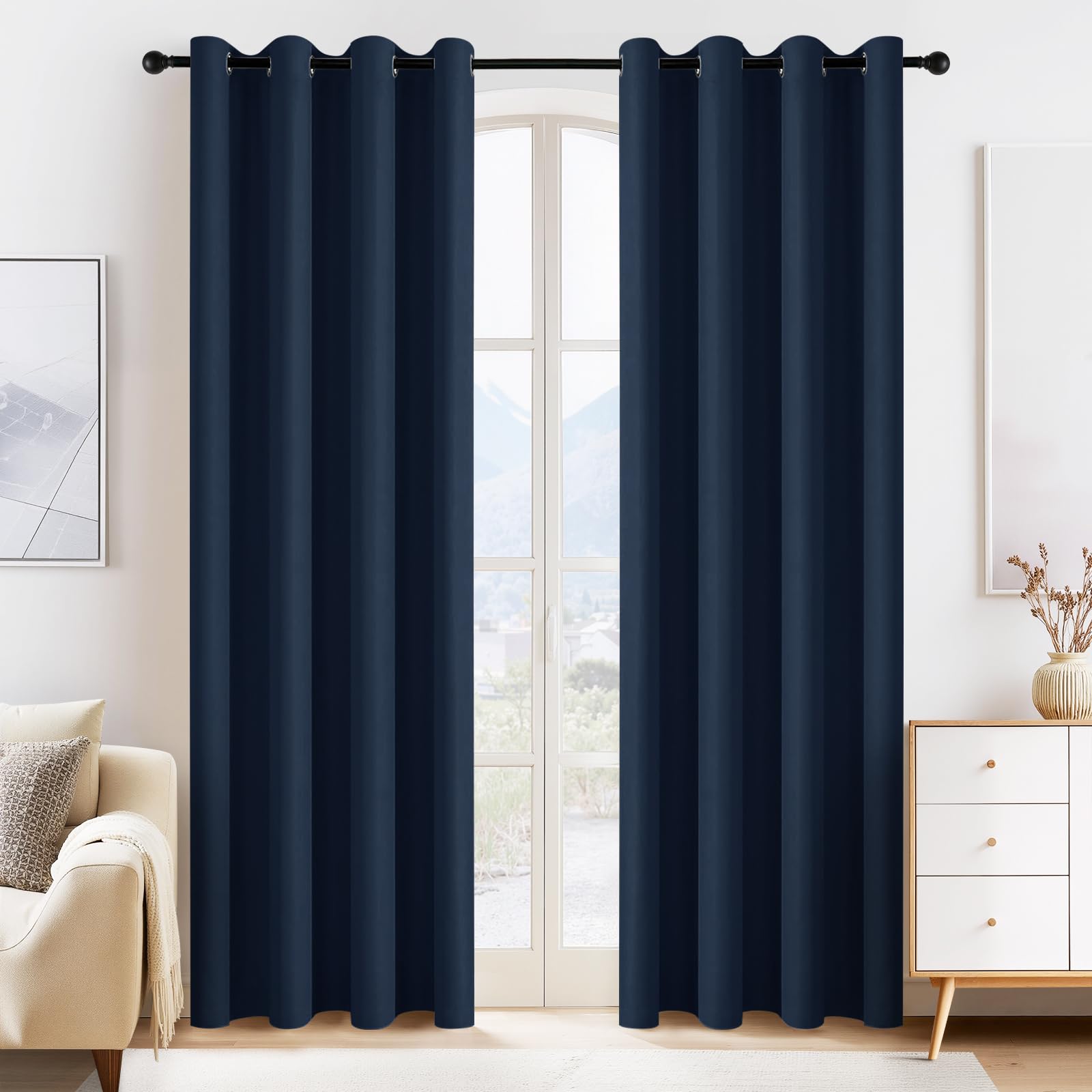 PONY DANCE Door Curtains for Doorways Privacy, 55 x 80 inch, 2 PCs