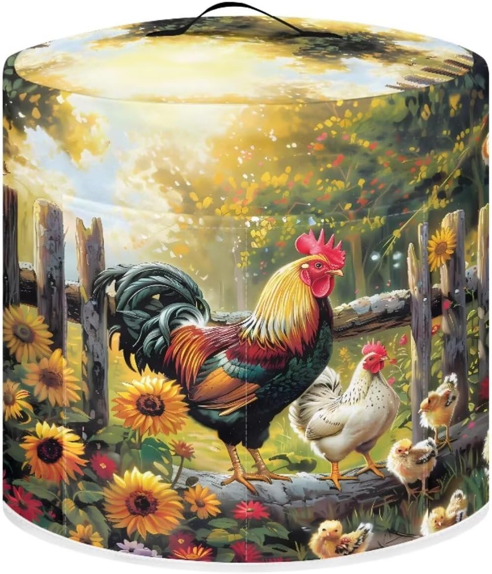 Chickens Family Dust Proof Kitchen Appliance Cover for Pressure 6 Quart Cooker Rice Cooker Air Fryer Crock Pot Sunflower Insulated Pressure Cooker Appliance Cover with Storage Pockets Chickens Family Dust Proof Kitchen Appliance Cover for Pressure 6 Quart Cooker Rice Cooker Air Fryer Crock Pot Sunflower Insulated Pressure Cooker Appliance Cover with Storage Pockets