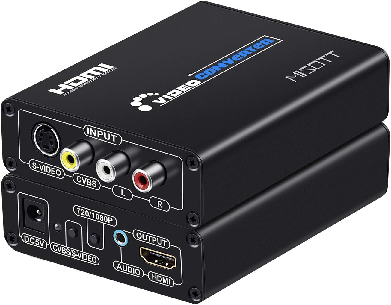 Best Svideo to HDMI Converter, MISOTT RCA to HDMI Converter, CVBS AV Composite to HDMI Converter