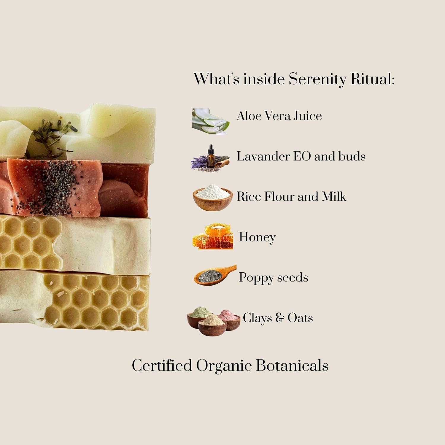 VALAND Serenity Ritual — Handcrafted Beef Tallow Soap for Sensitive Skin | Organic Lavender, Aloe, Honey & Rose Clay | Calming Cold Process Bar Soap Gift Set for Women | 4 Bars
