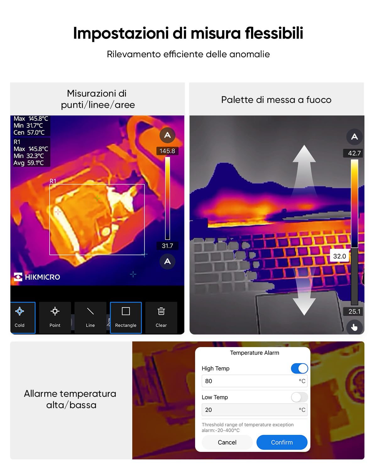 Termocamera HIKMICRO MiniE Android/iOS, risoluzione IR 96×96, SuperIR 192×192, senza batteria, porta USB-C, compatibile con iPhone 15/16/17 (accessori esclusi)