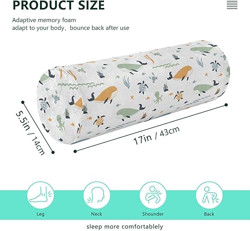 Miniatura 3 de Ballenas Tortugas Marinas Almohada de almohada para cama Cuello cervical Almohada de cuello redondo Almohadas cilíndricas Rollo de almohada con