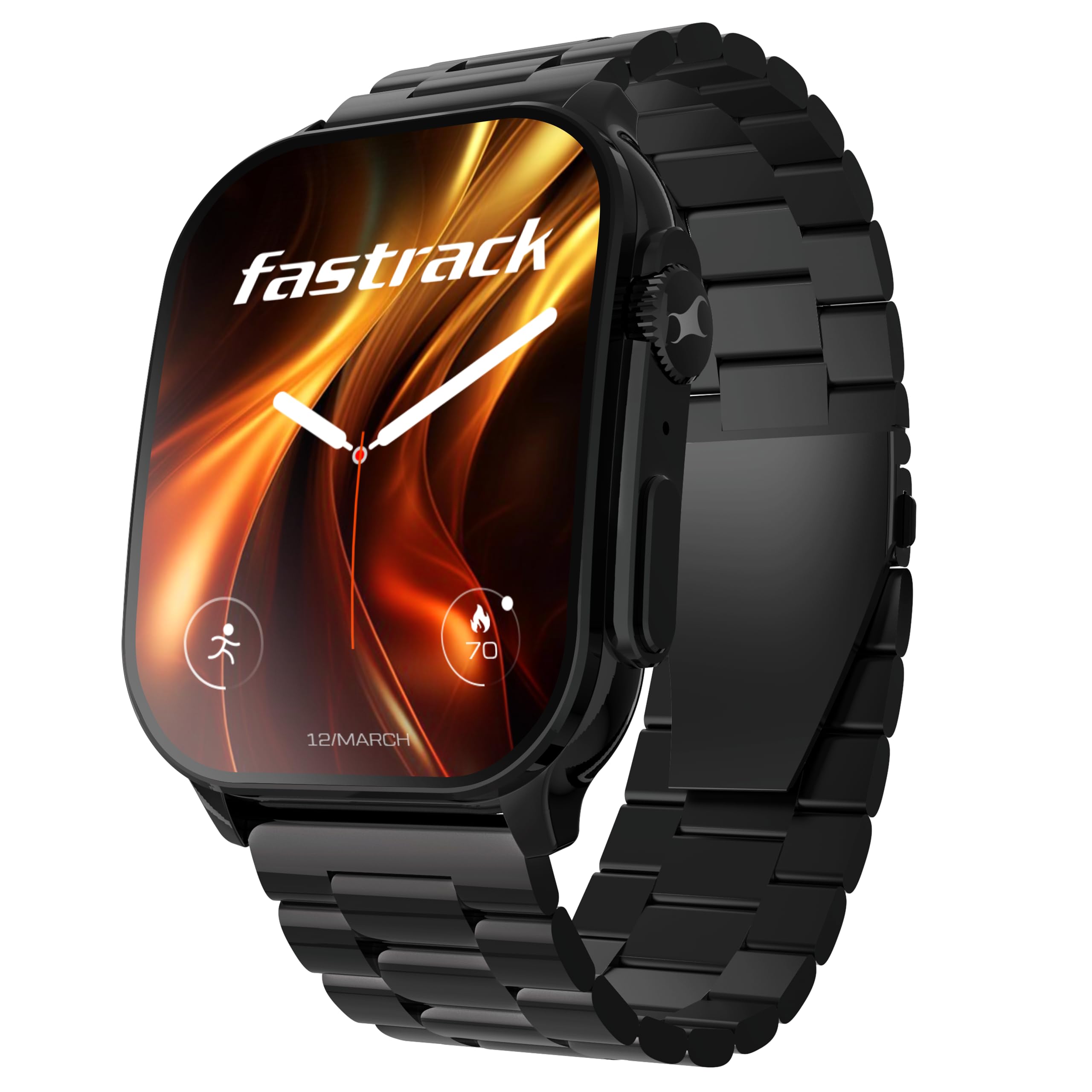Fastrack Astor FS2 Pro Smart Watch, 1.96” AMOLED Display, 410 * 502 Pixel Resolution, SingleSync BT Calling, AI Voice As
