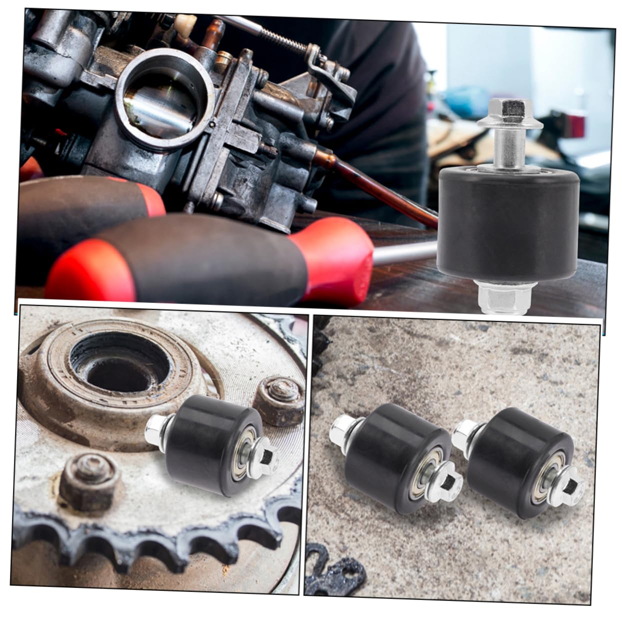 SOLUSTRE 6piezas Rodillo Guía De Cadena Para Motocicletas Off-road De Tensor De Cadena Rueda Antideslizante y Rodillo Para Mejorar Tracción y Estabilidad