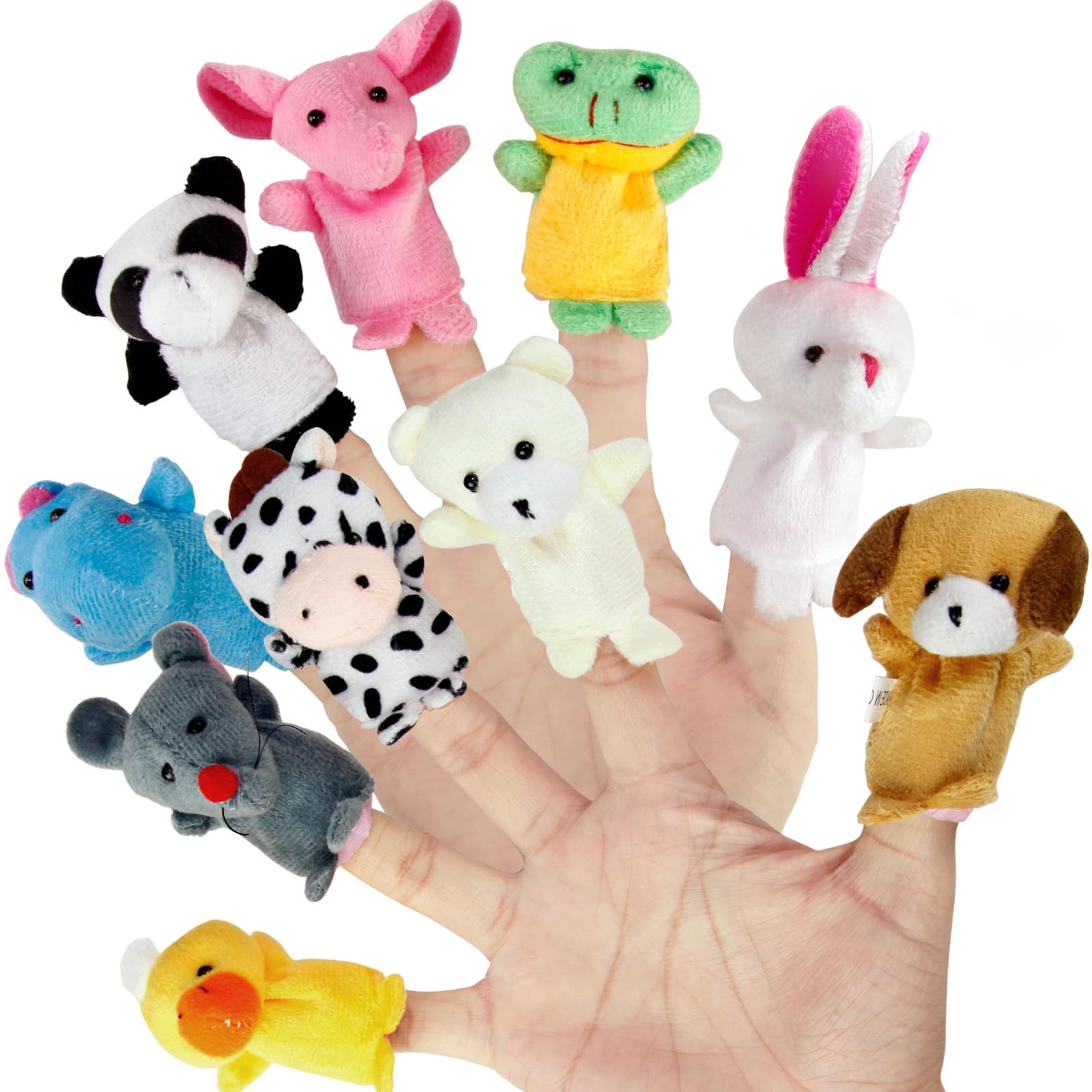 Sealive Finger Puppets for Toddlers 1-3, Preschool, and Kids - 10 Soft Velvet Animal Finger Toys for Toddlers 1-3, Easter Egg Fillers, Perfect for Storytelling, Educational Play, and Party Favors