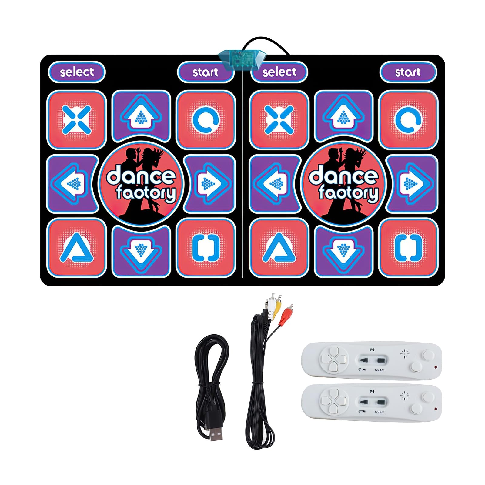 Tappetino da ballo per bambini, doppio tappetino da ballo per TV, elettronico con controller senza fili, antiscivolo, doppio tappetino musicale antiscivolo per adulti e tappeto musicale per bambini 3