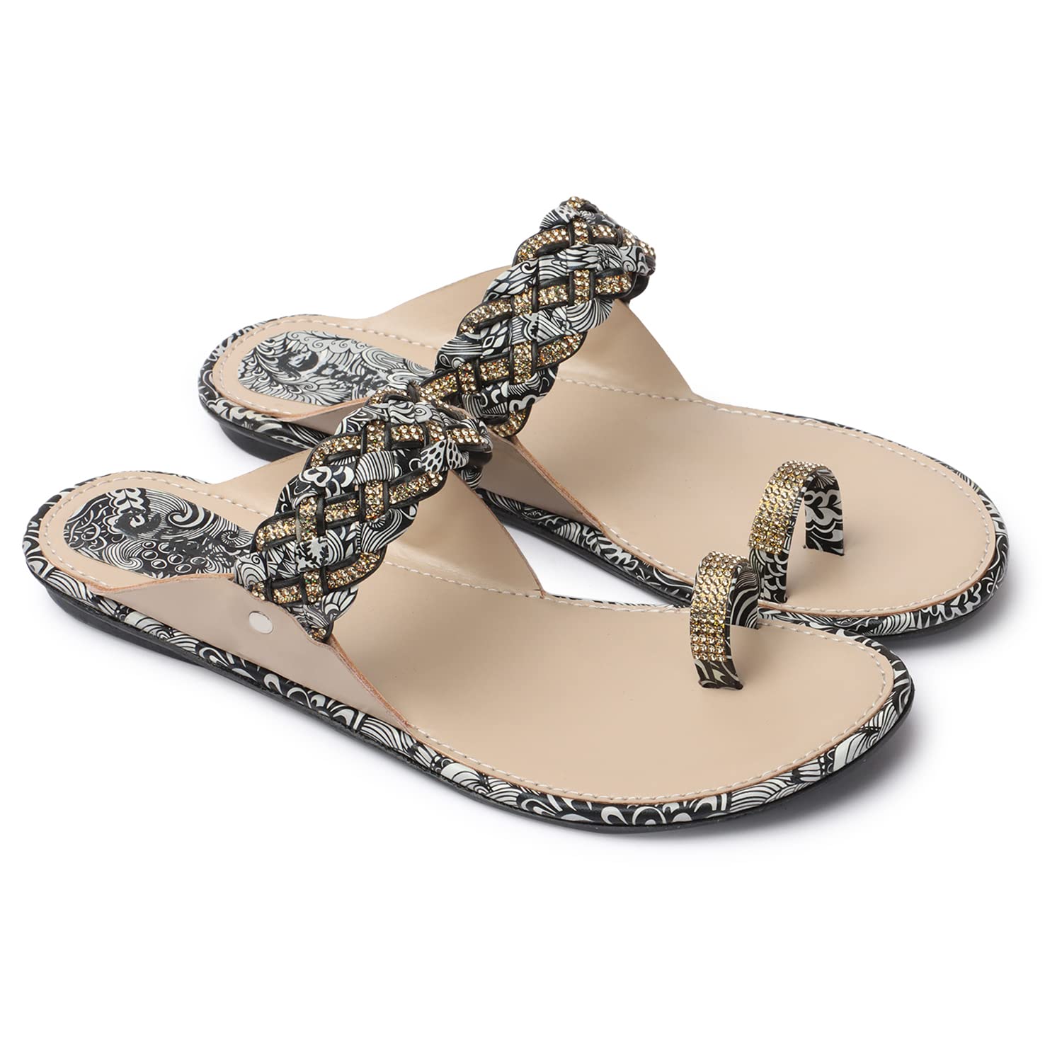 Women's Ethnic Kolhapuri Chappal, Fancy slippers and Summer Wedding sandals Footwear-image-35