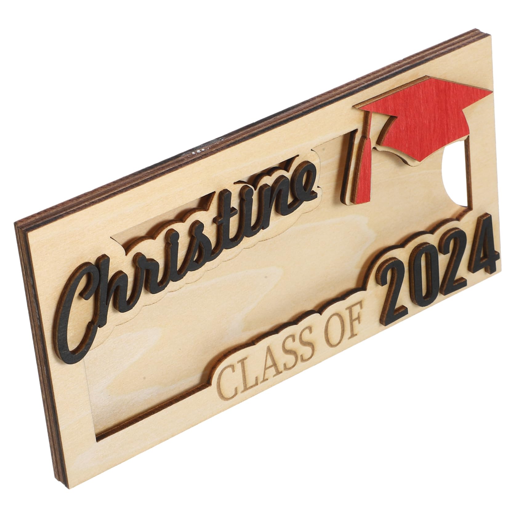GRIRIW Elegant Wooden Money Wallet Graduation Money Holder Container Clip Diy Cash Envelope