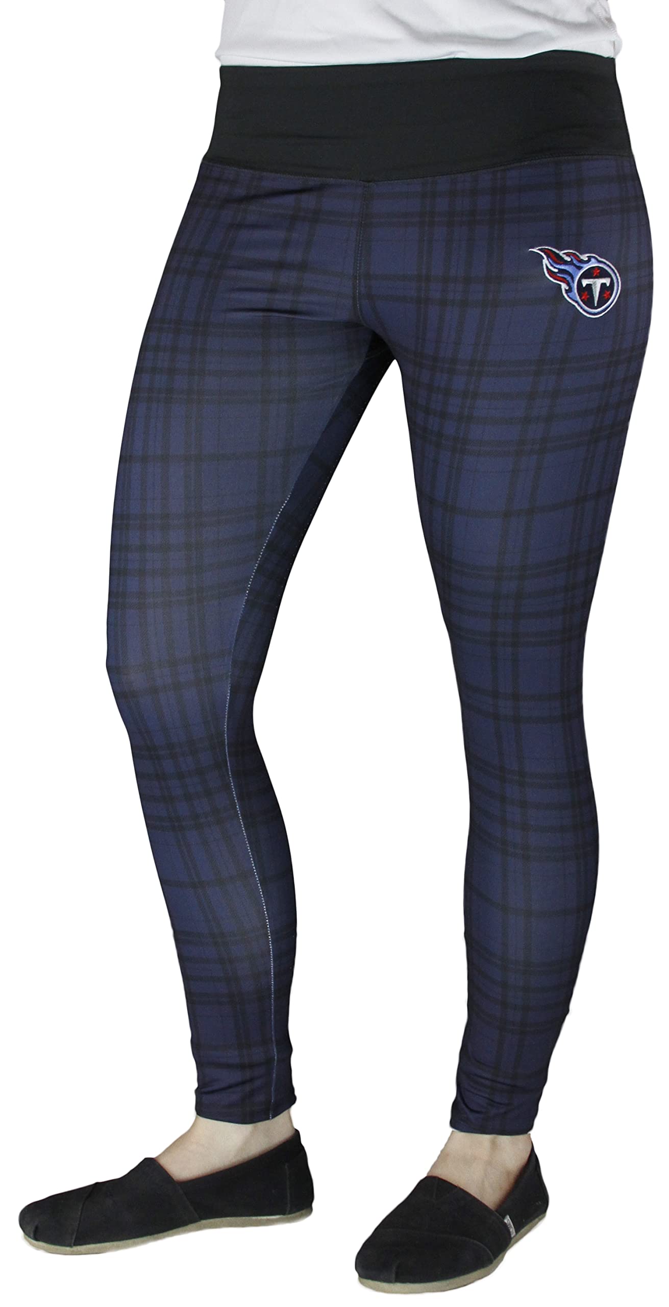 Tennessee Titans NFL Juniors Women's Plaid Leggings - Navy Blue (Medium (7/9))