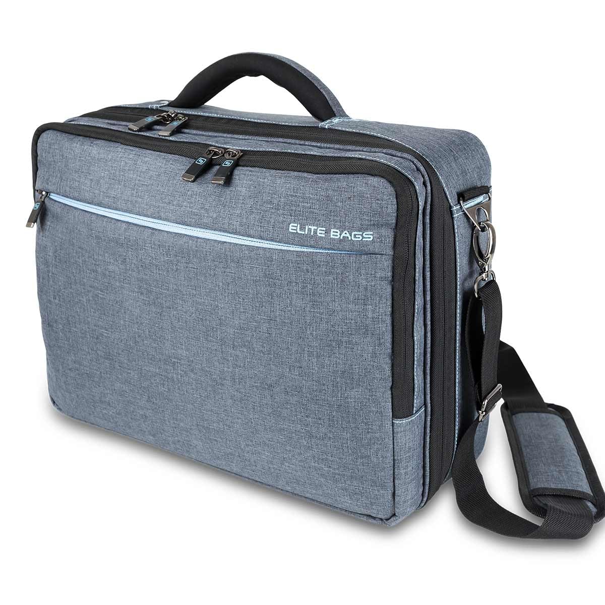 Elite Bags Street'S Maletín de Asistencia Domiciliaria, Diseño Moderno y Práctico, Negro/Gris, 40 x 30 x 16 cm