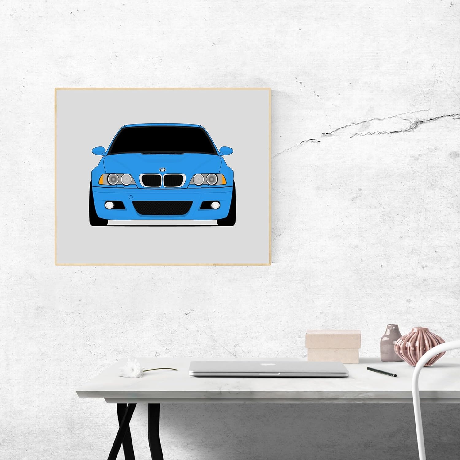 Custom Car Posters Handmade Poster compatible with BMW M3 E46 (2001-2006) Print Wall Art Décor M Power BMW M - 8x10" Sat 9