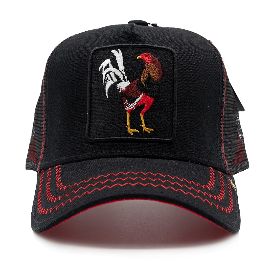 GOLD STAR HATRooster Black/Red Trucker HAT, Burgundy