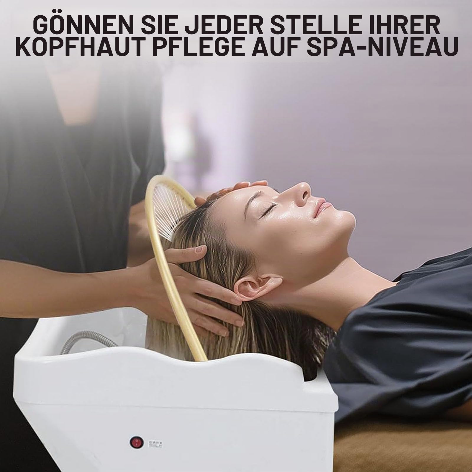 Head Spa Gerät,Japanese Head Spa Equipment,Haarwaschbecken für Bettlägerige mit 60L Wassertank, Mobiles Waschbecken, inklusive Dampfbegaser und Dampfhaube, für Kopf Spa und Friseursalons