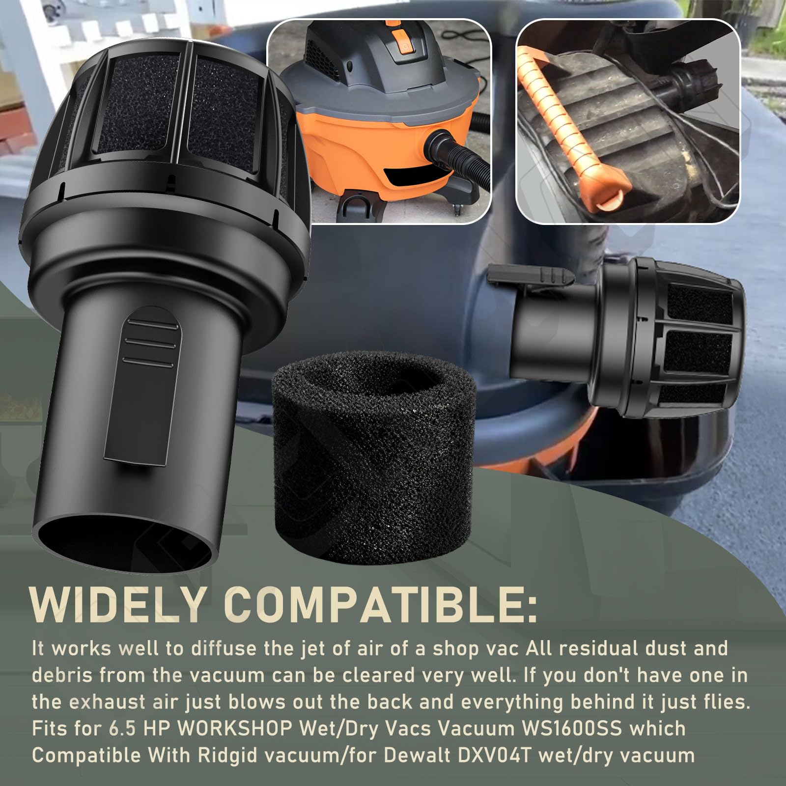 Shop Vac Muffler Diffuser - WS25025A -4 Shop Vac Muffler Diffuser - WS25025A -4
