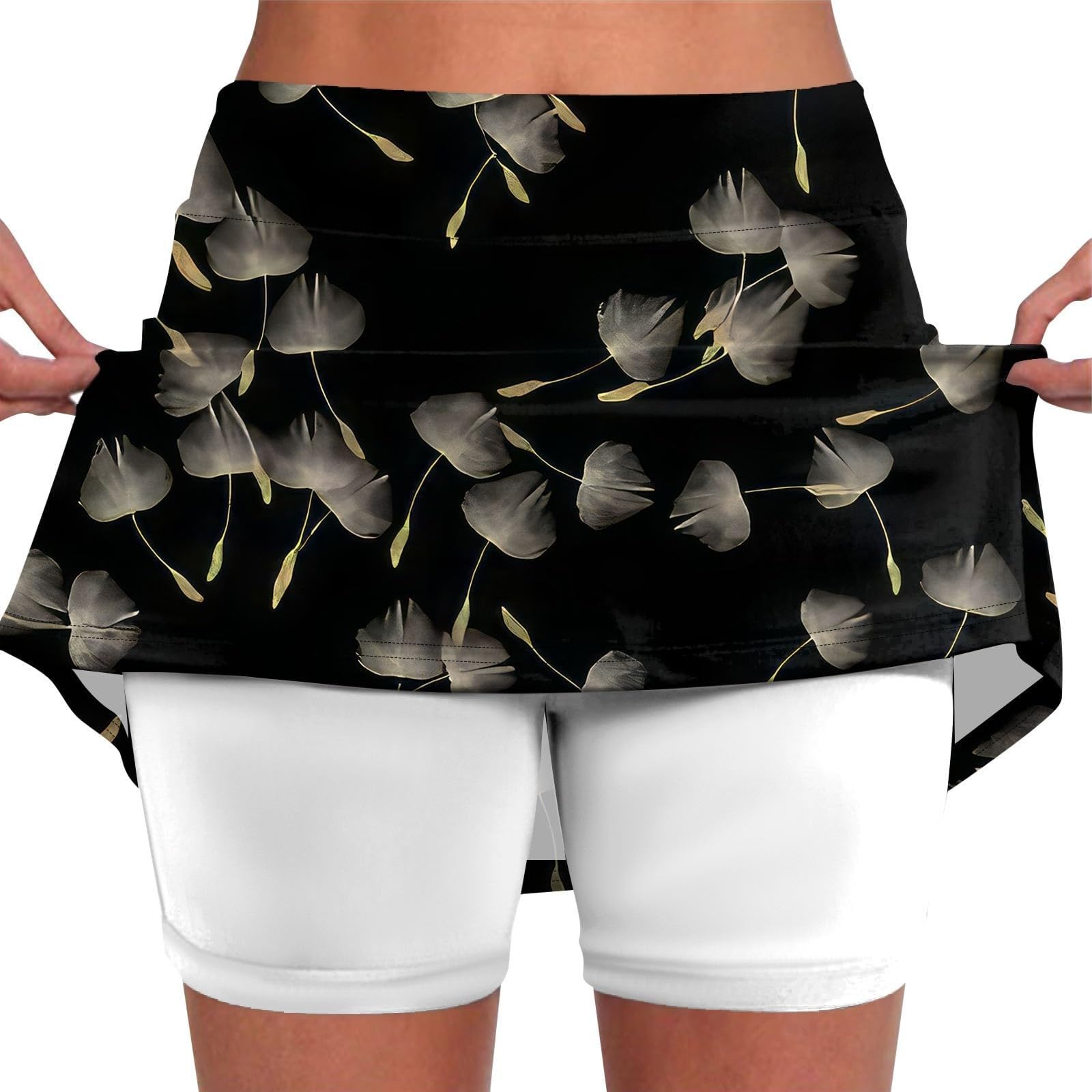 Tennisrock Damen Mit Hose Sport Tennis Rock 2 In 1 Rock Mit Hose Drunter Hohe Taille Sommer Röcke Golfröcke Sportrock Minirock Laufrock Skorts Für Laufen Fitness Workout Running