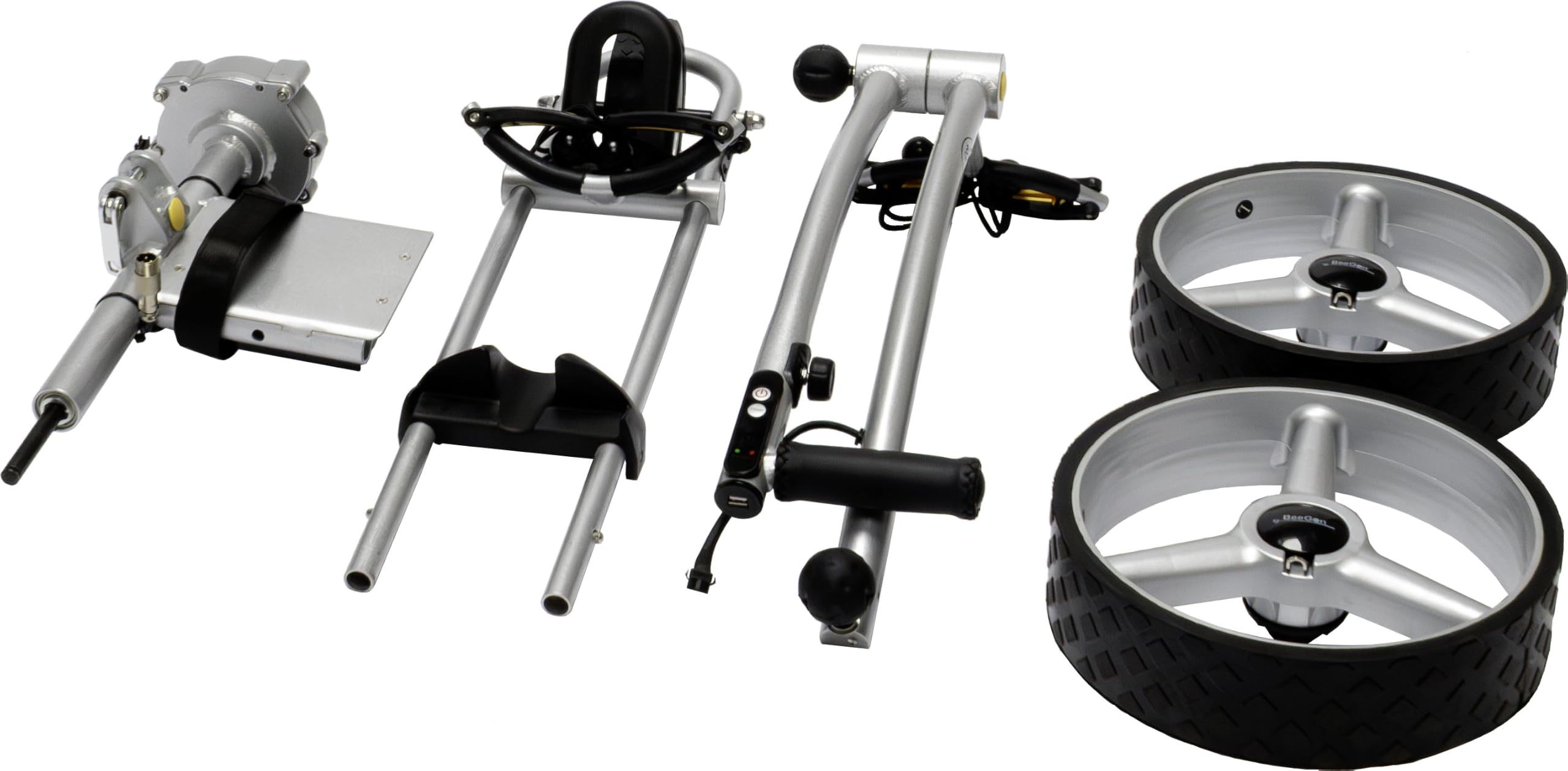 BeeGon Golf Elektro-Golftrolley GT-X400 Pro Silber mit 33Ah Blei-Akku