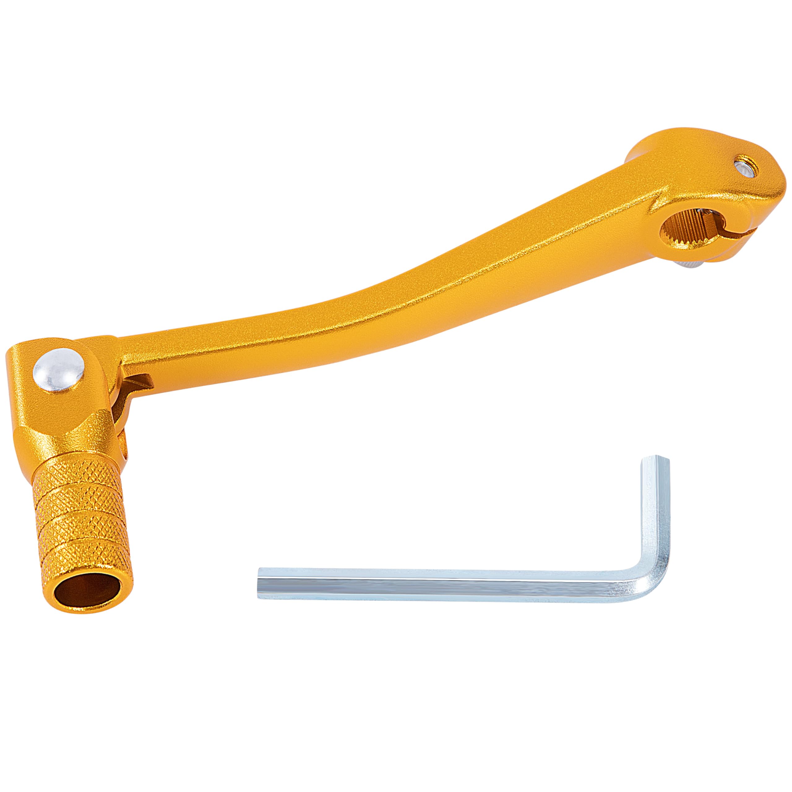 Tunejoy Schalthebel Klappbar für Motorrad Klappschalthebel aus Aluminium für Geländemotorräder ATV Motocross Dirtbike Pitbike 150x52mm Golden