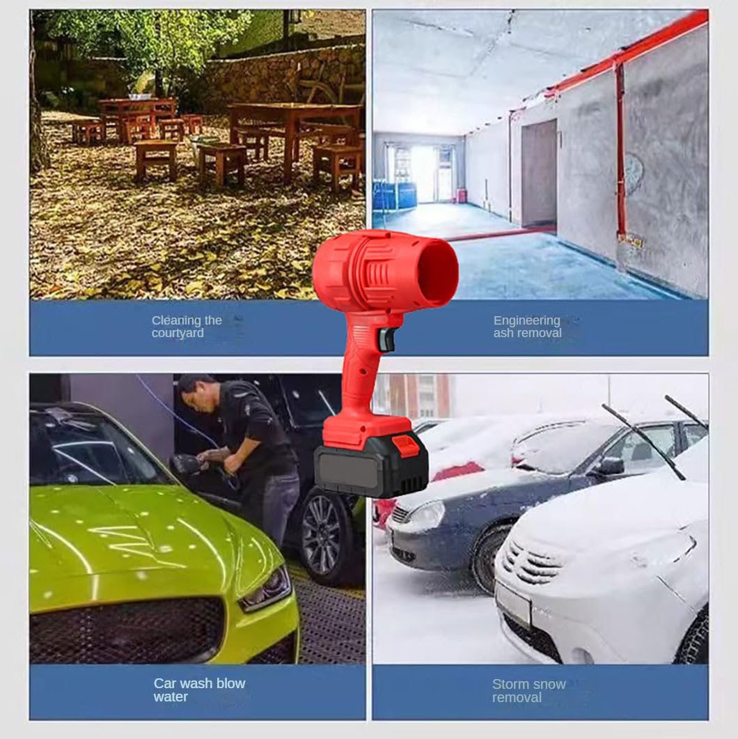 Soffiatore leggero per foglie, asciugatore ad aria calda, soffiatore per foglie a batteria, soffiatore robusto per la pulizia di terrazze e patio (Rosso)